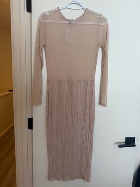 ASOS Sheer Long-Sleeve Midi Dress